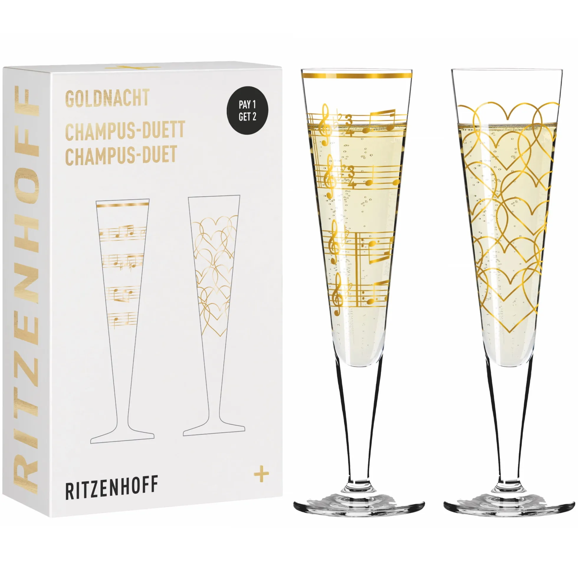 Ritzenhoff goldnacht champagnerglas-set h23