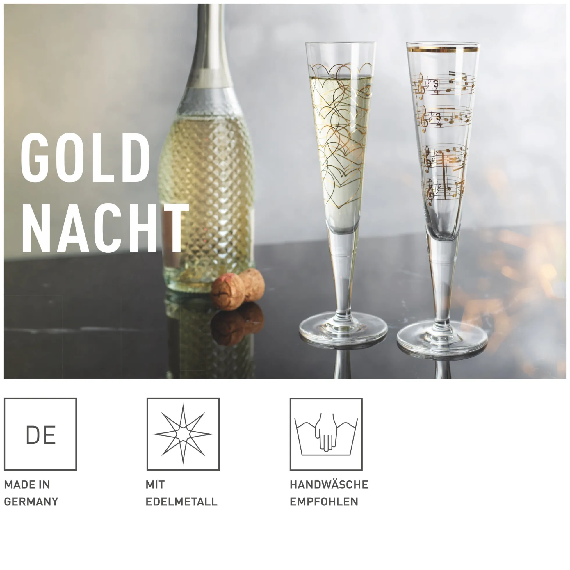 Ritzenhoff goldnacht champagnerglas-set h23