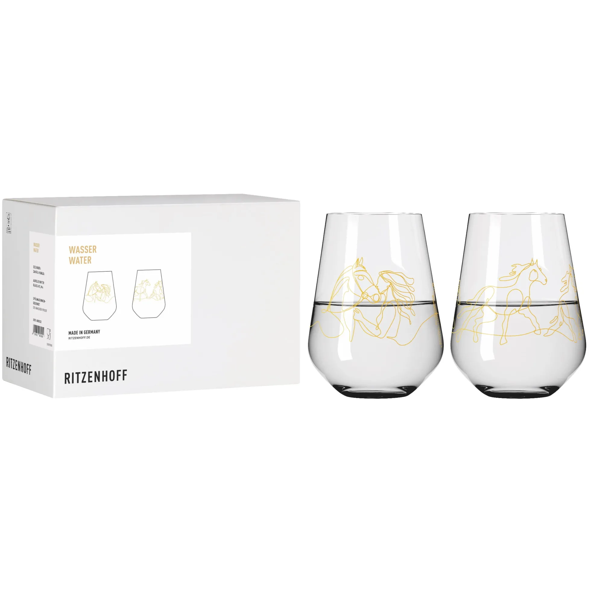 Ritzenhoff reitgold wasserglas-set #3 #4
