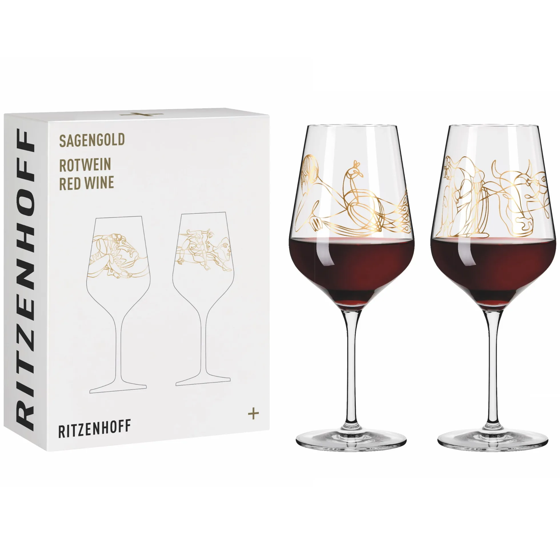 Ritzenhoff SAGENGOLD ROTWEINGLAS-SET #1, #2