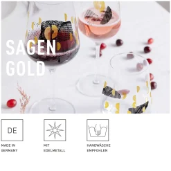 Ritzenhoff SAGENGOLD ROTWEINGLAS-SET #3, #4